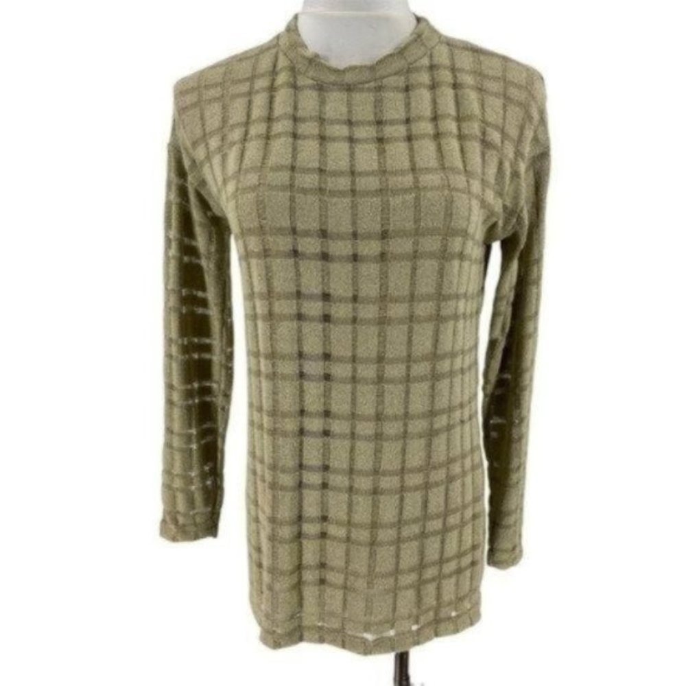 Zara Collection Womens Texture Open Knit Sweater Size Medium Beige Tan